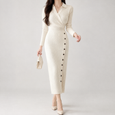Gloria Wrap Midi Dress - White