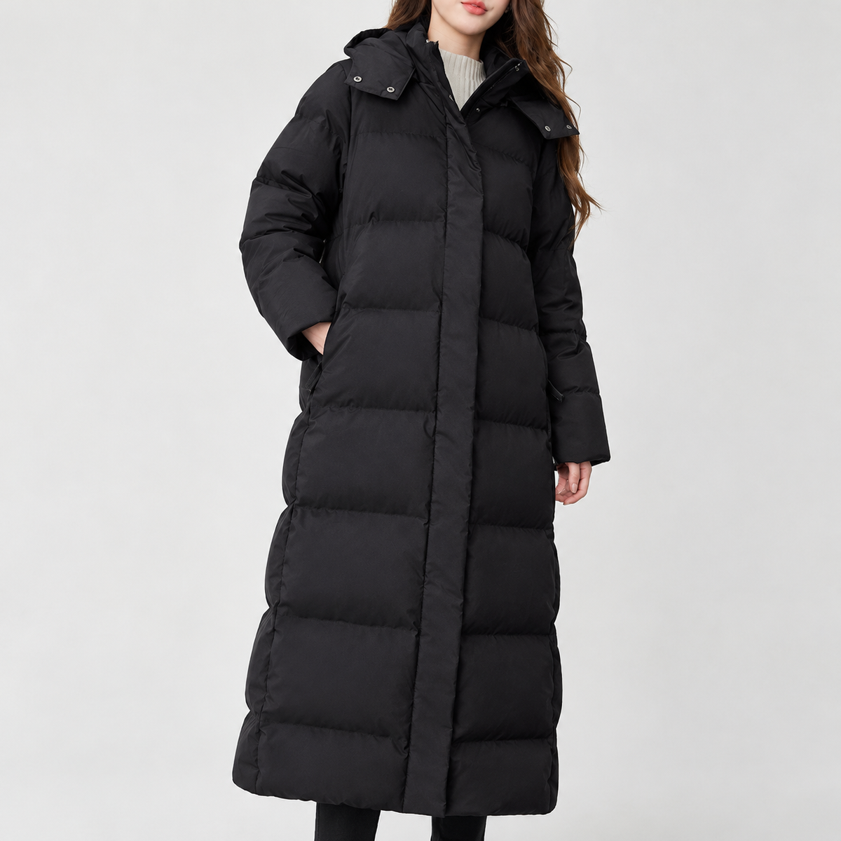 Hafdis Hooded Puffer Coat - Black