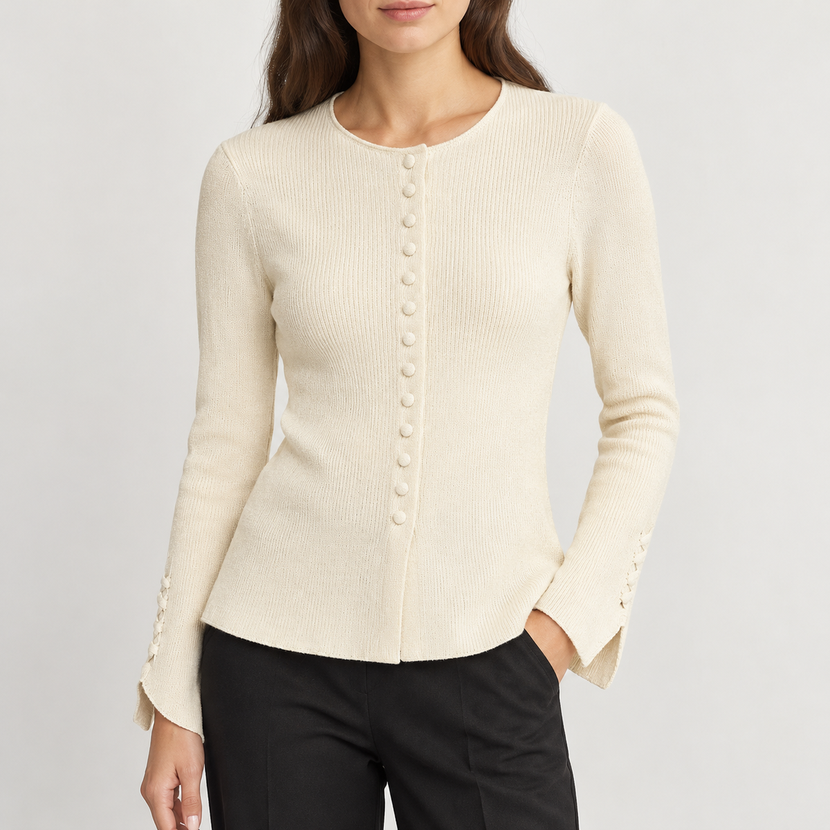 Ulrikke Ribbed Cardigan - White