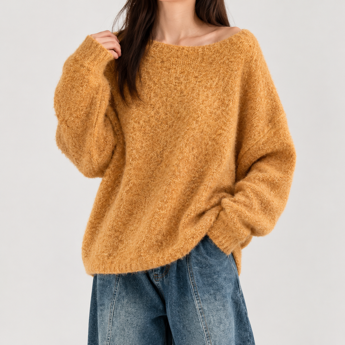 Yngvild Oversized Knit Top - Pumpkin Orange