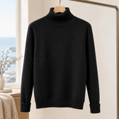 Emilio Turtleneck Sweater - Black High Collar