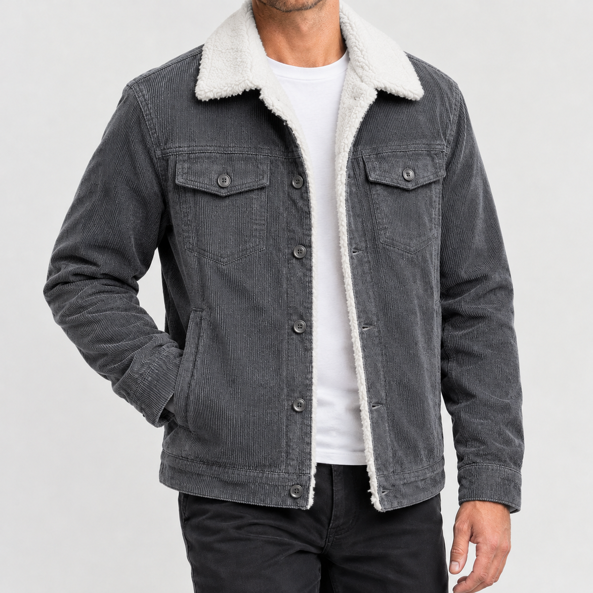 Alois Corduroy Jacket - Gray