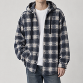Caleb Hooded Overshirt - Blue Black