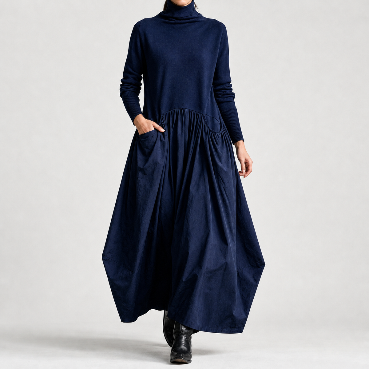 Bice Balloon Maxi Dress - Blue