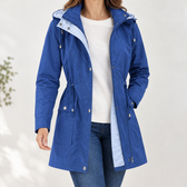Elisabetta Hooded Jacket - Navy Blue
