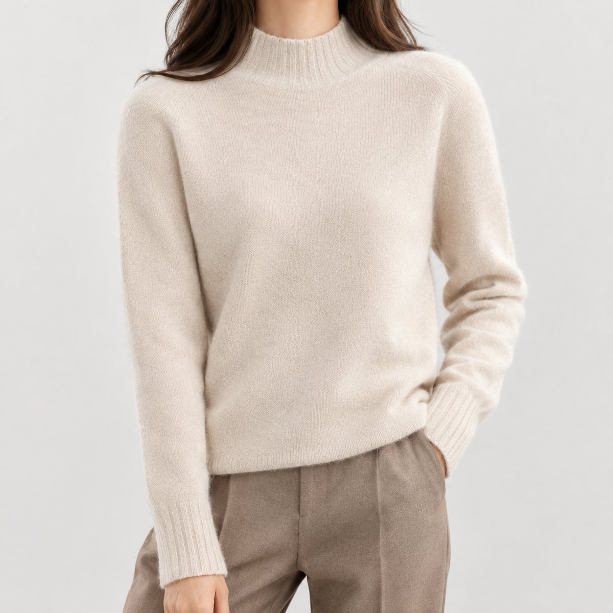Laure Cashmere Sweater - Raw Rice
