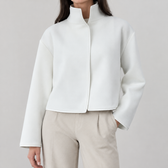 Bluette Stand Collar Jacket - White