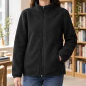Ignace Stand Collar Jacket - Black Vintage Polar