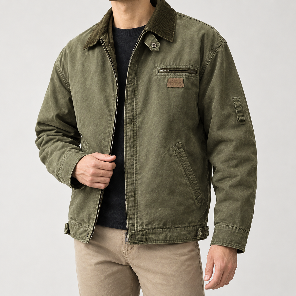 Gaukur Utility Jacket - Military Green