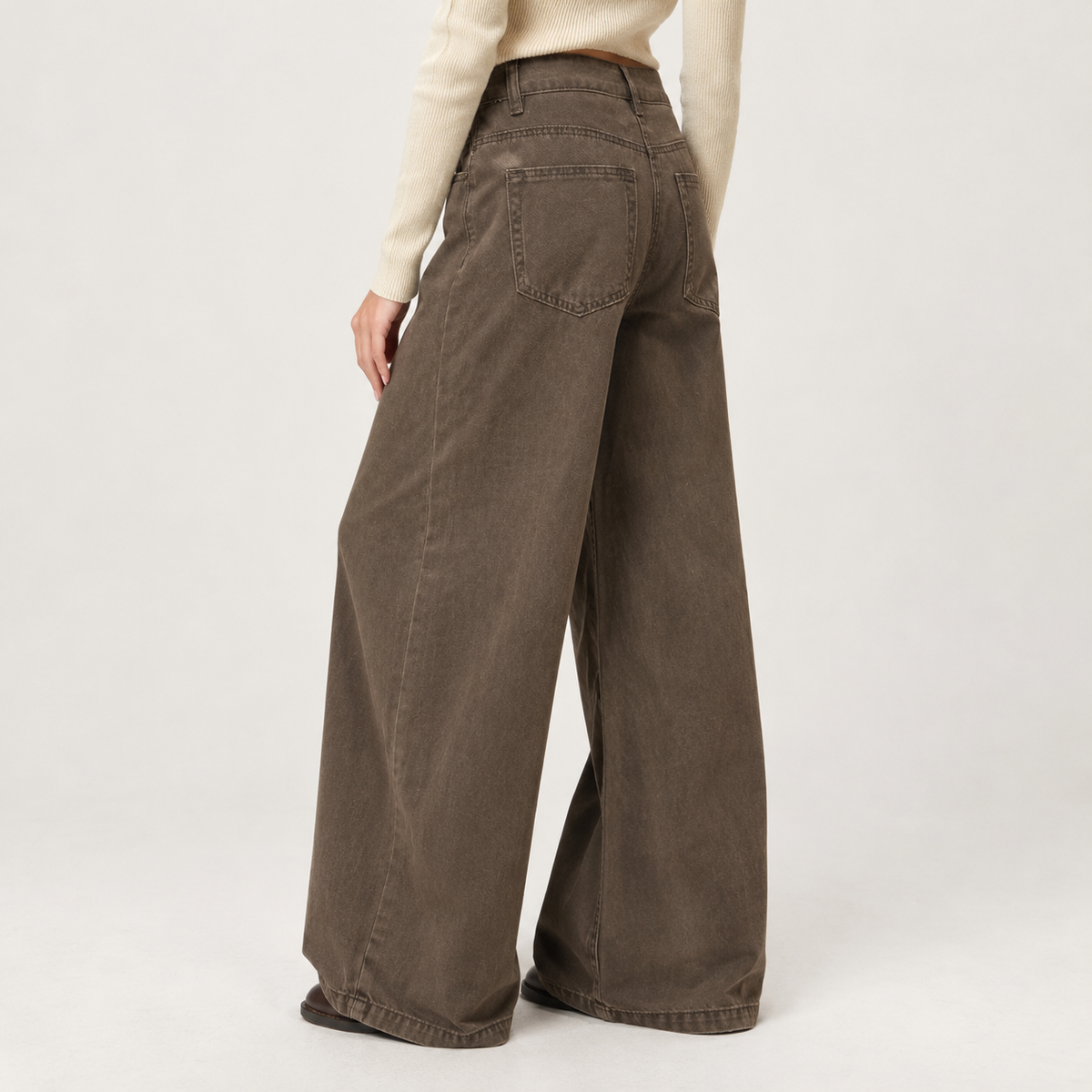 Ilaria Wide Leg Pants - Brown