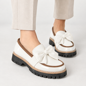 Cristina Bow Loafers - White