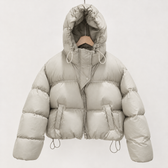 Consuelo Hooded Puffer Jacket - Off White