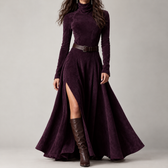 Estrella Belted Maxi Dress - Brown