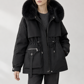 Anja Fur Trim Jacket - Black