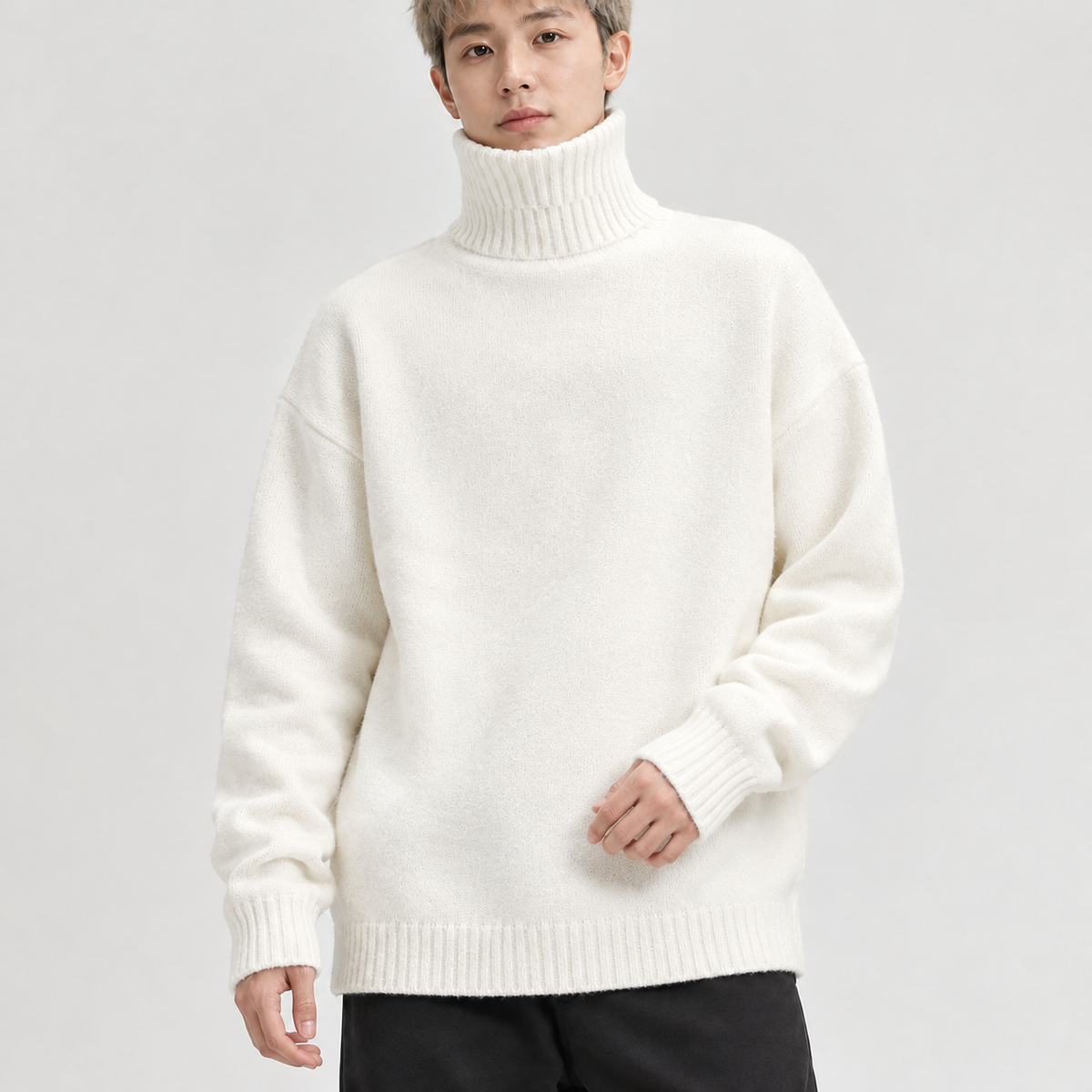 Helmut Ribbed Turtleneck Sweater - White