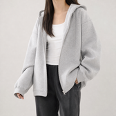 Alma Oversized Zip Hoodie - Pure Gray