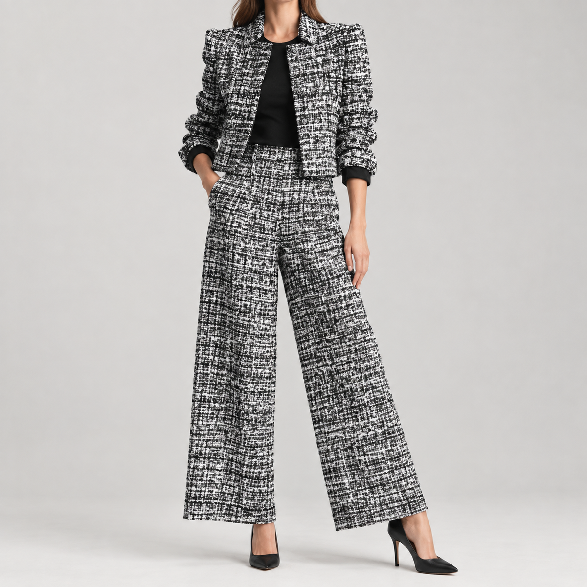 Isabelle Wide Leg Set - Black