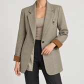 Almudena Notch Lapel Blazer - Khaki