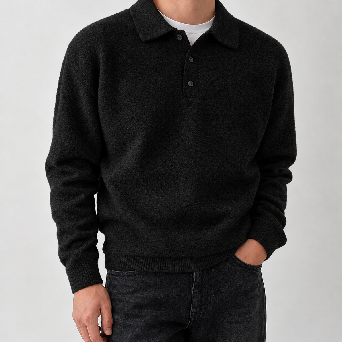 Arnaldur Polo Sweater - Black