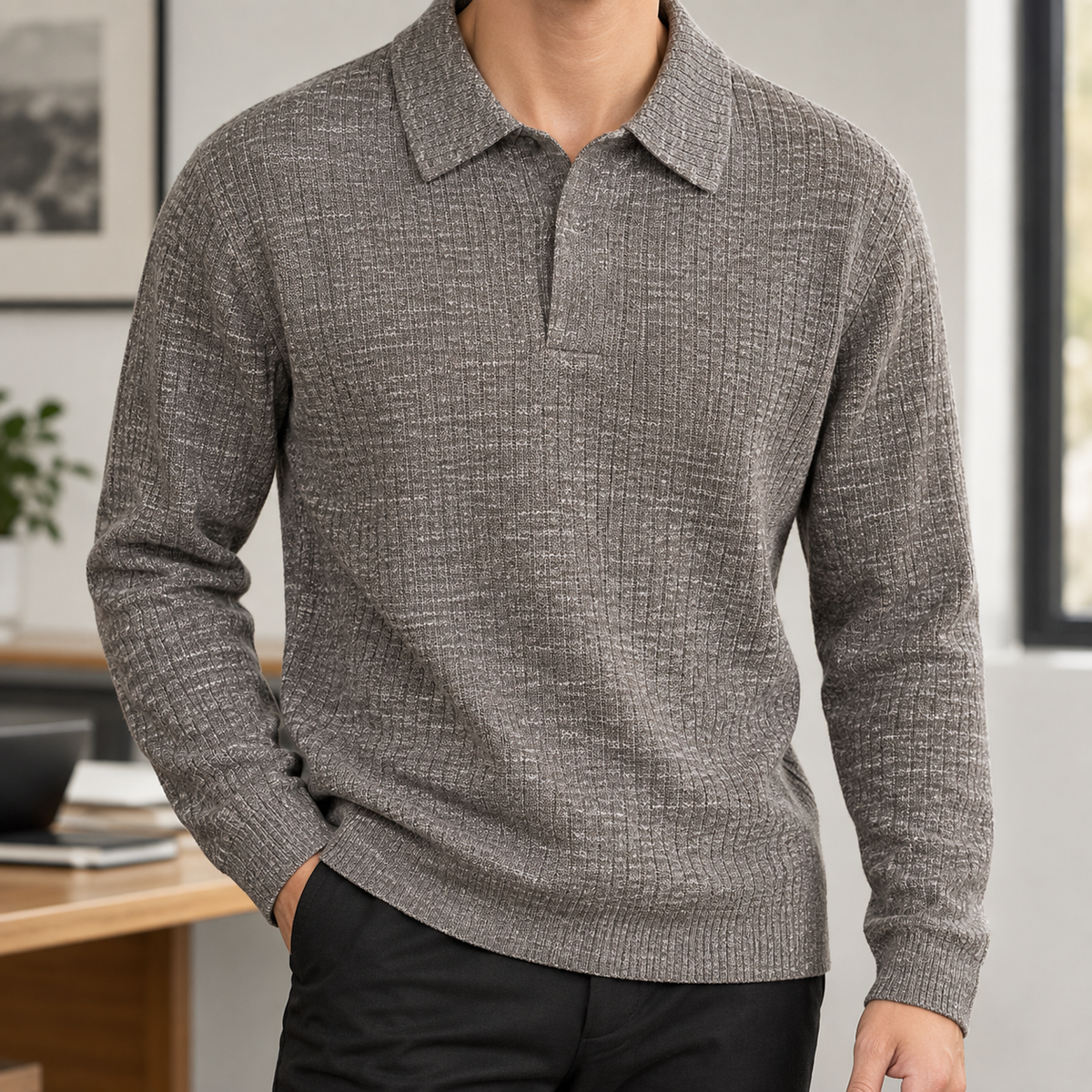 Ivan Ribbed Polo - Khaki