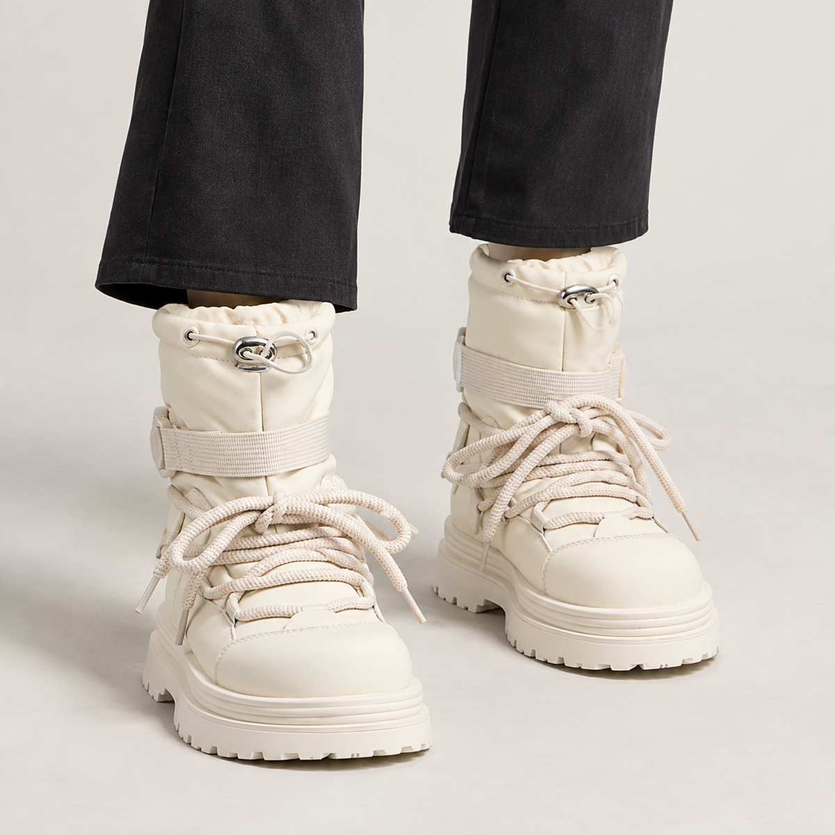 Adeline Platform Snow Boots - Off White
