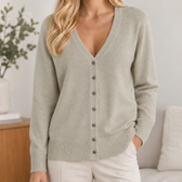 Friederike Button Front Cardigan - Champagne
