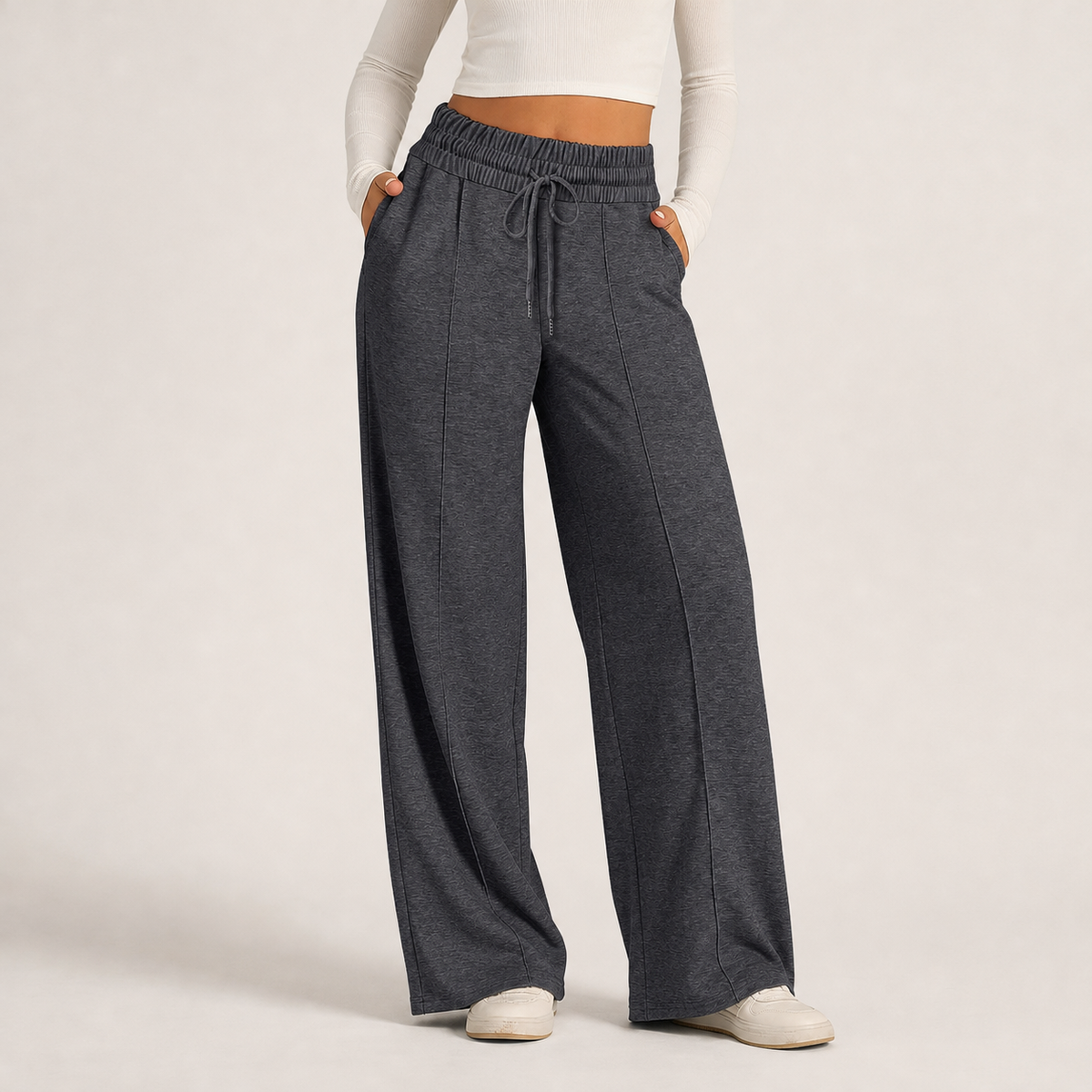 Laetitia Wide Leg Pants - Dark Gray
