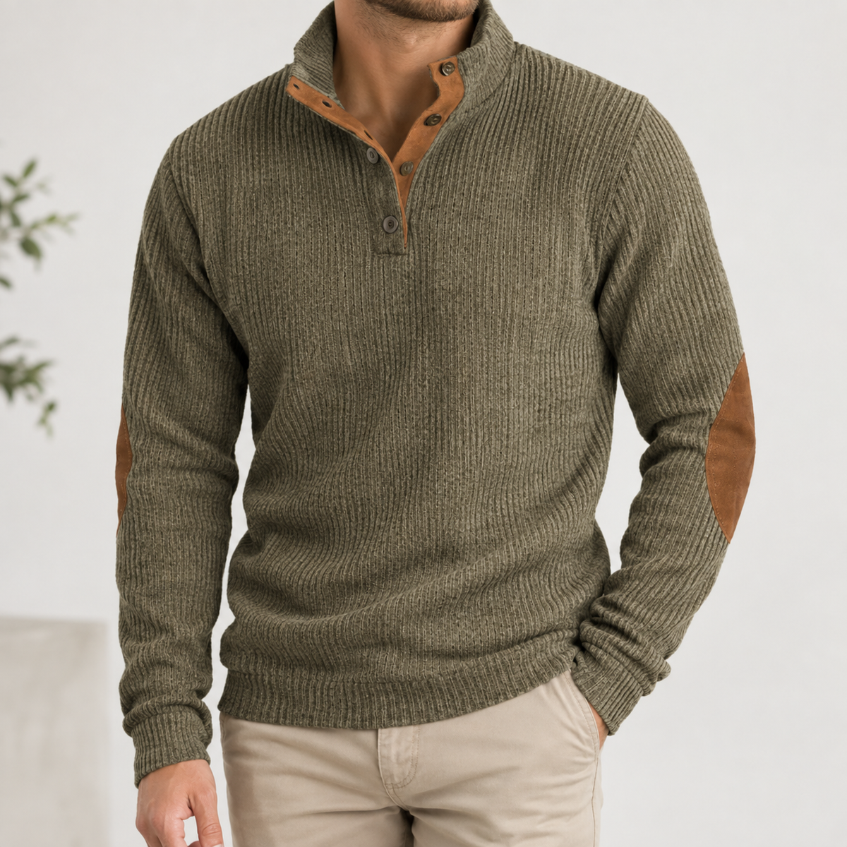 Carter Ribbed Sweater - Khaki