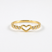 Annabella Hollow Heart Ring - Gold Copper Alloy