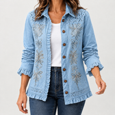 Bella Embroidered Jacket - Blue