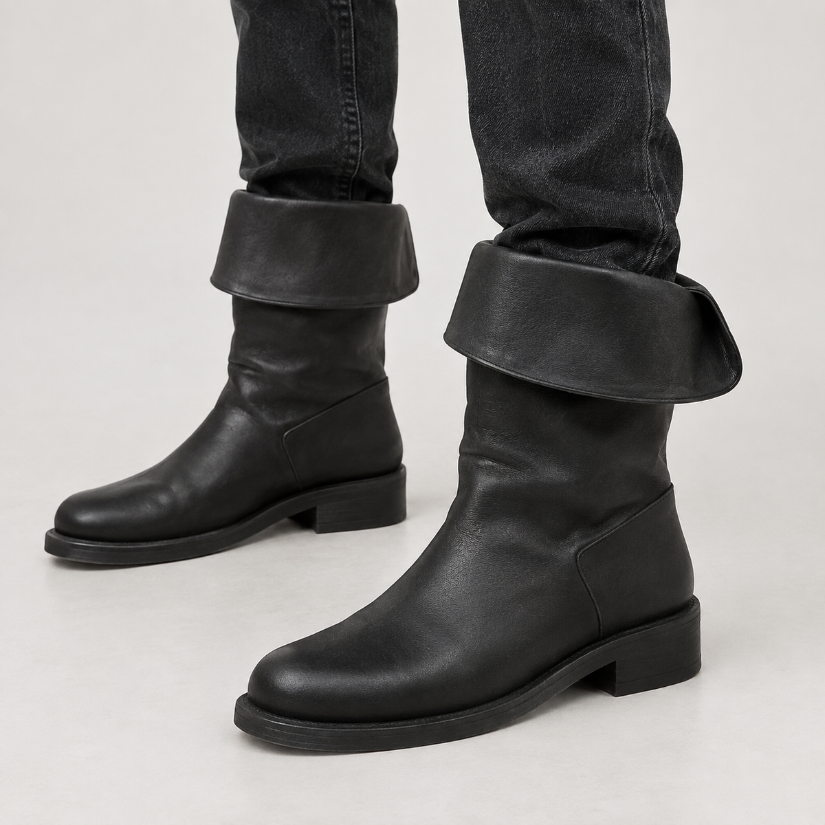 Santoro Foldover Boots - Black