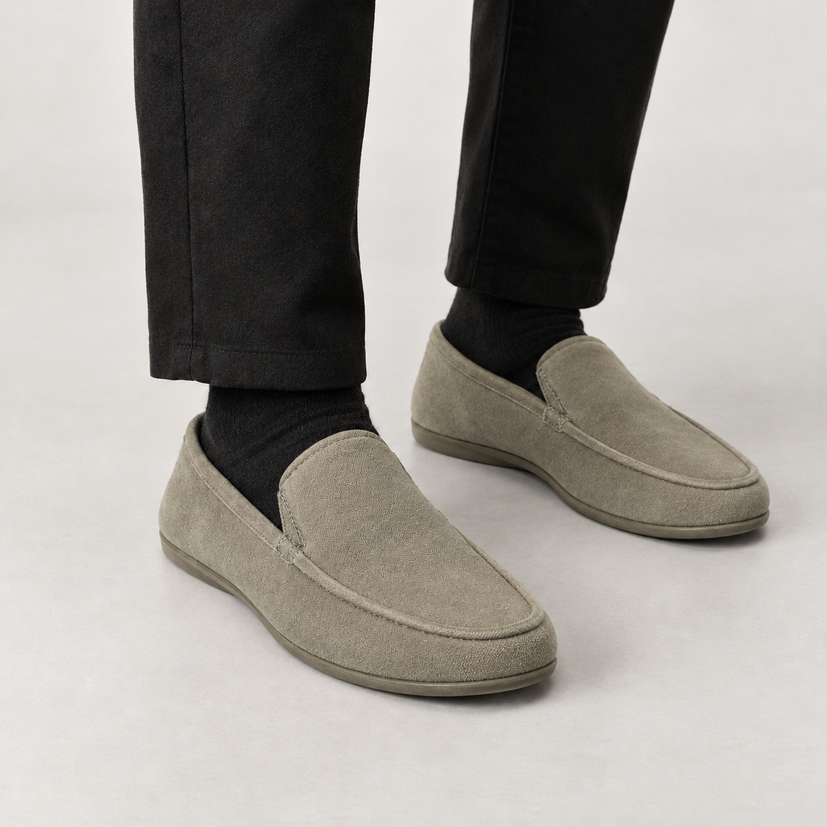 Carles Textured Loafers - Khaki