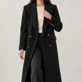 Harpa Double Breasted Coat - Carbon Black