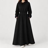 Alina Hooded Maxi Dress - Light Gray