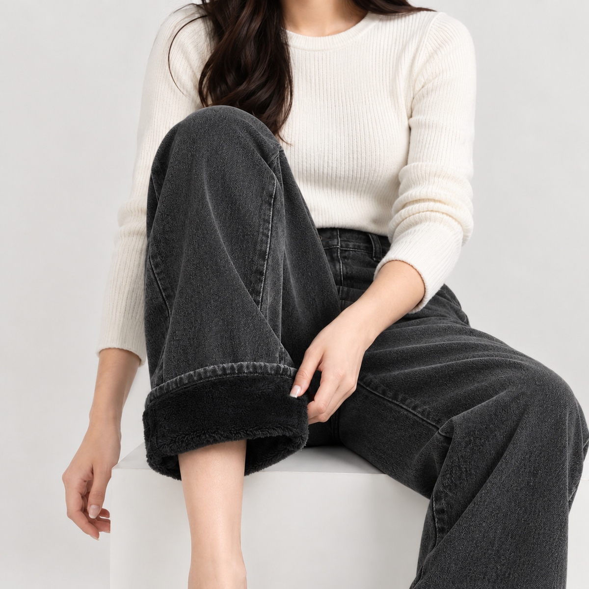 Carmina Wide Leg Pants - Black Gray