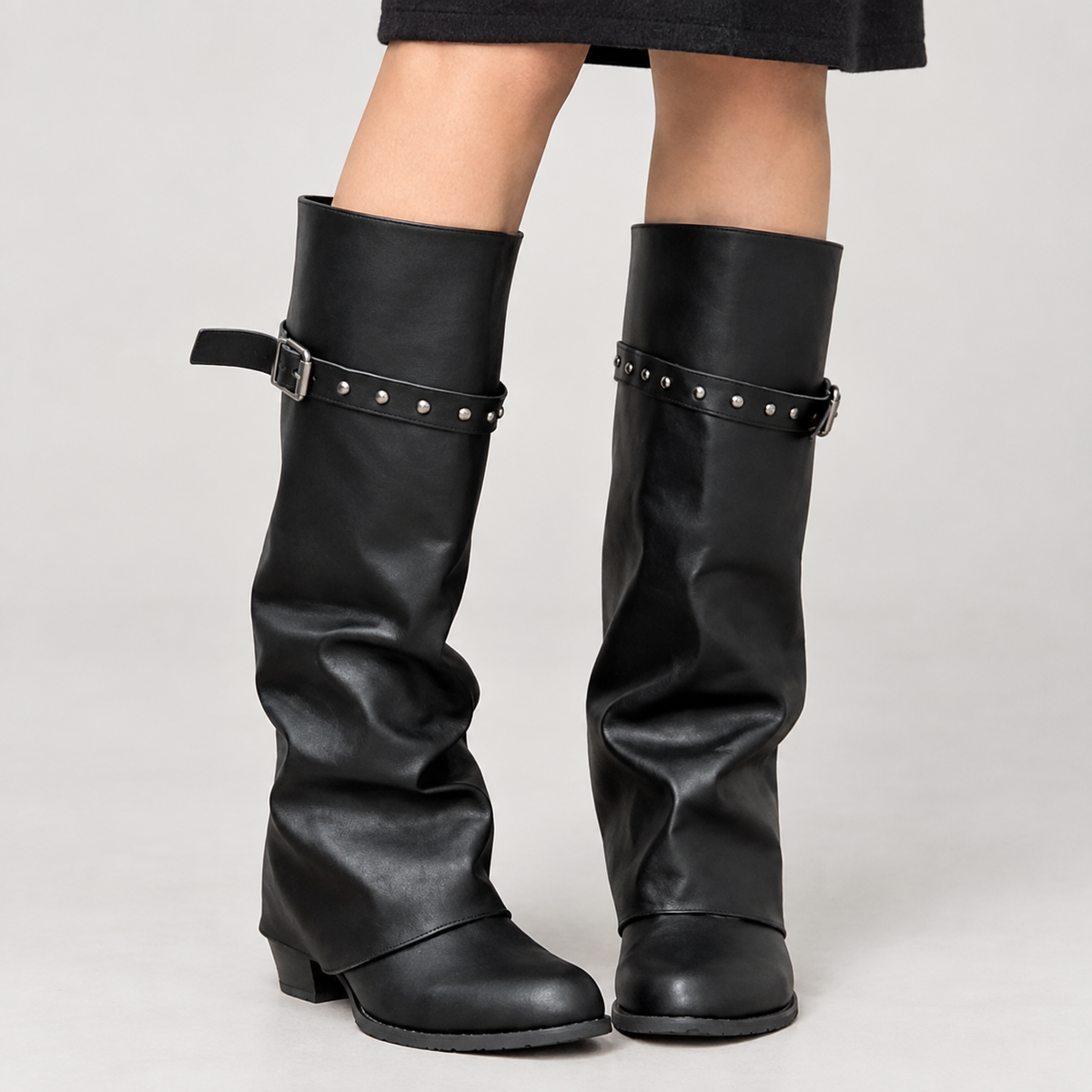 Emelie Buckle Boots - Black