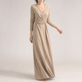 Fiona Ruched Wrap Dress - Khaki