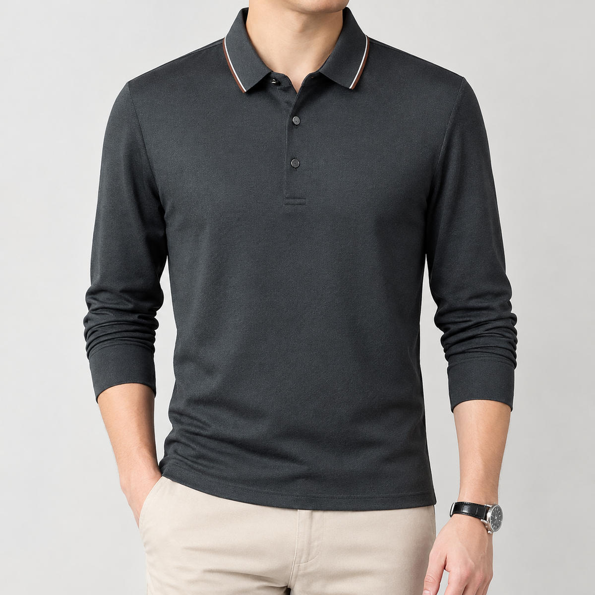 Adalsteinn Tipped Polo - Dark Gray