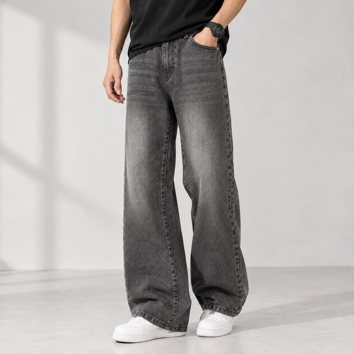 August Wide Leg Jeans - Black