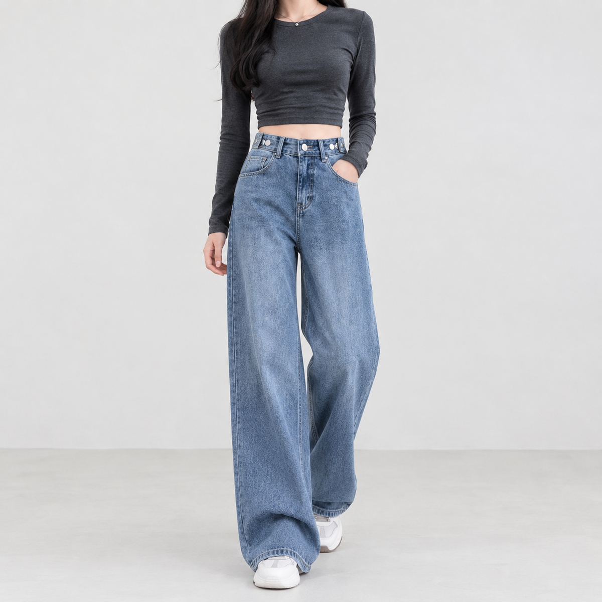 Valencia Wide Leg Jeans - Sea Blue
