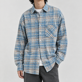 Gioele Plaid Overshirt - Blue