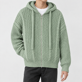Zeno Cable Knit Jacket - Green