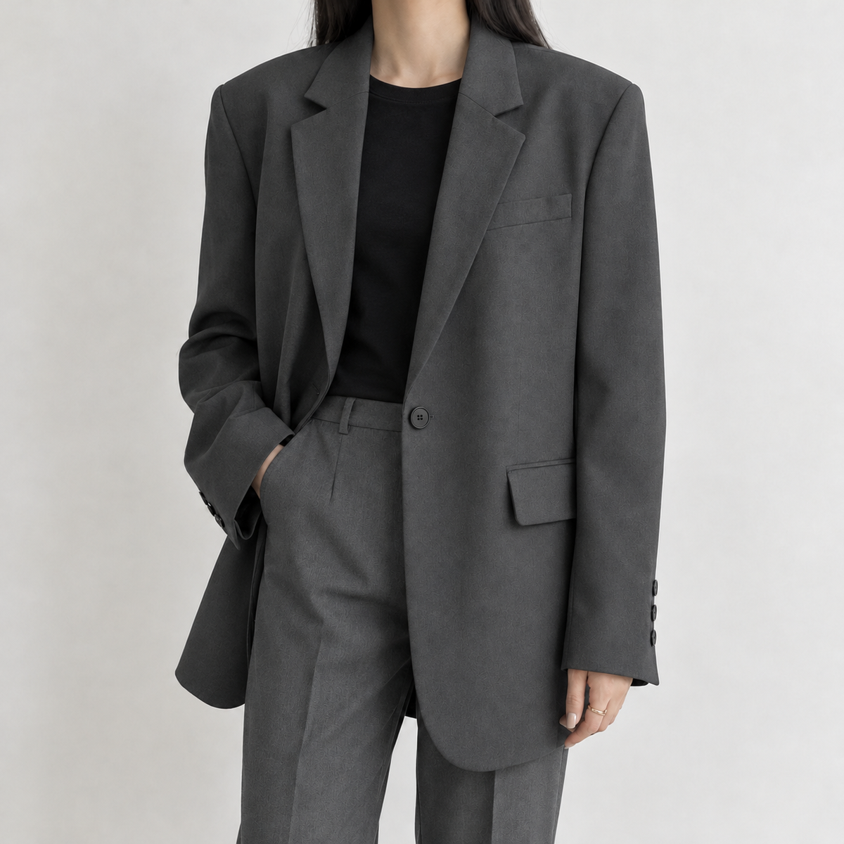 Angelika Relaxed Blazer - Dark Gray