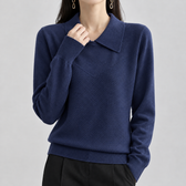 Polina Point Collar Sweater - Haze Blue