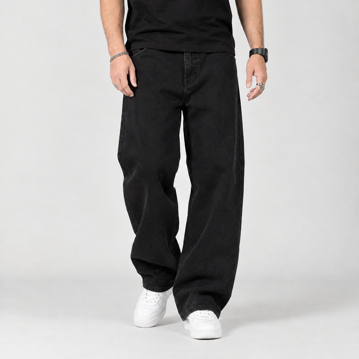 Eduardo Wide Leg Jeans - Black