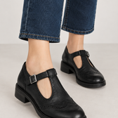 Annelise Brogue Mary Janes - Black