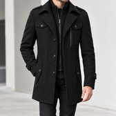 Leif Double Collar Jacket - Black