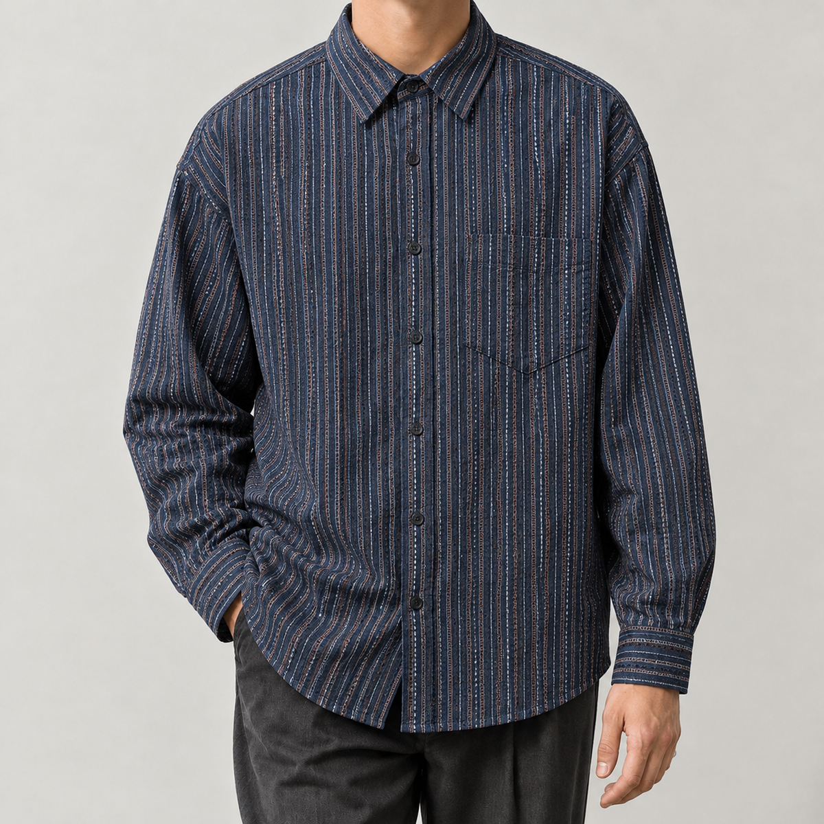 Ferran Striped Shirt - Blue