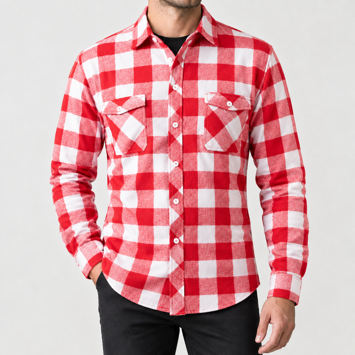 Ramon Brushed Overshirt - Watermelon Red