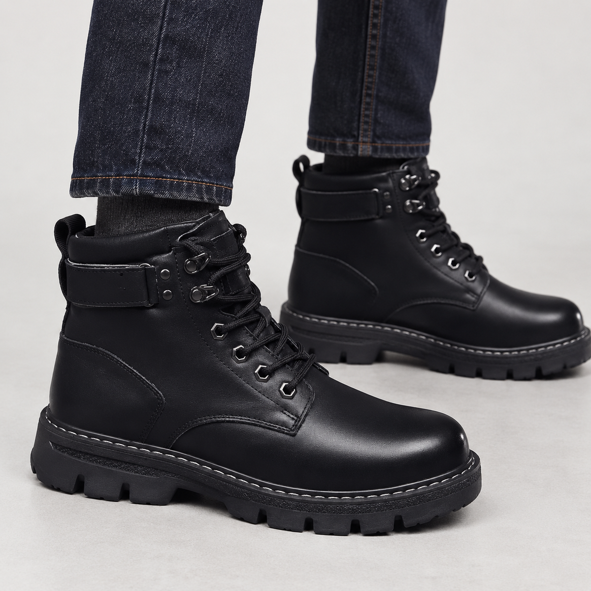 Vittorio Lace-Up Boots - Black